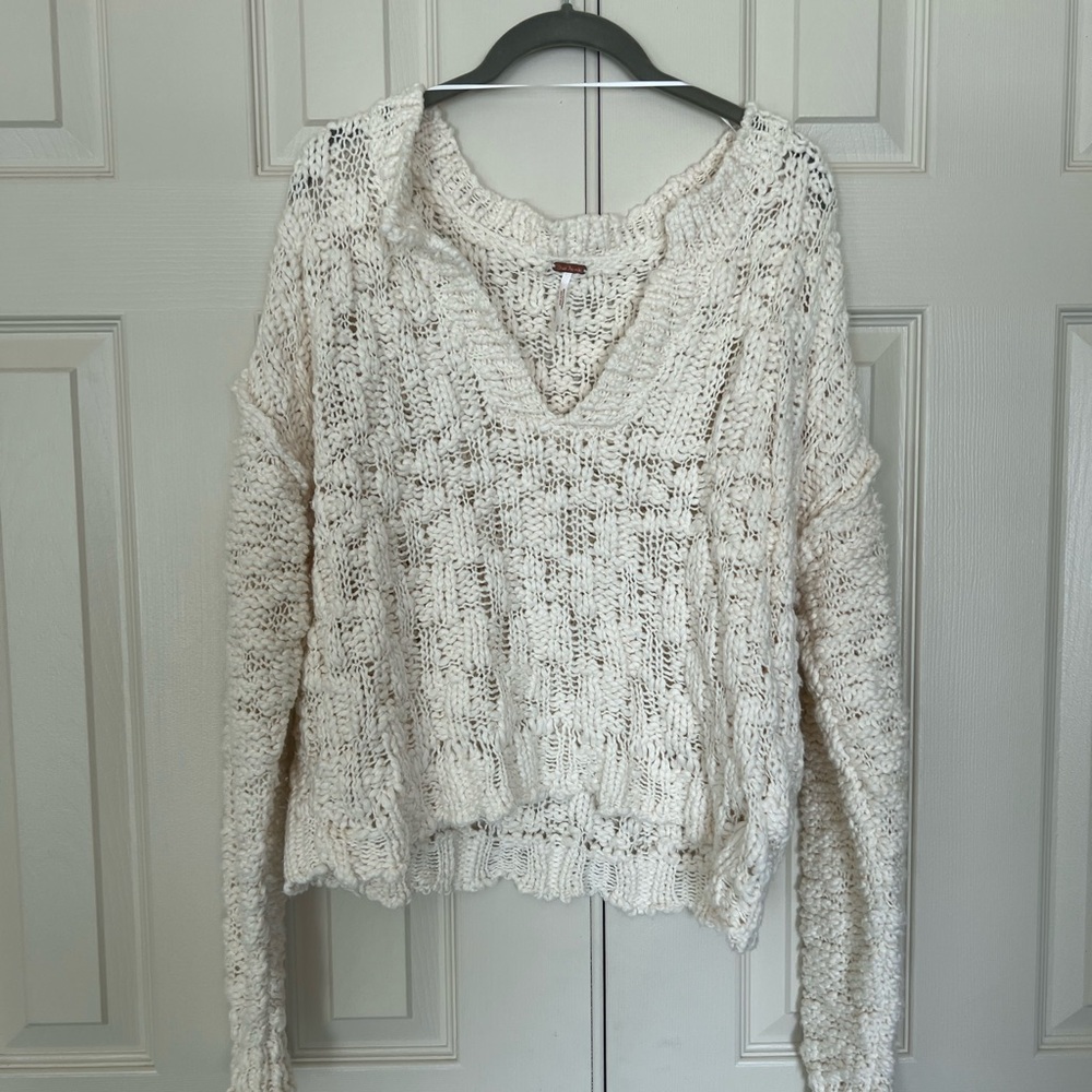 Free People crochet knit sweater